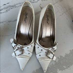 Ladies white heels